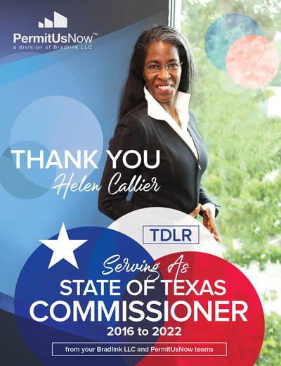 Thank you State of Texas Helen Callier for your service on TDLR Commission and to Texans over the last 6 years.