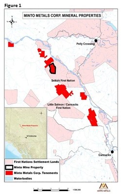 Figure 1: Regional Map of Minto Metals Corp. Projects. All exploration activity reported herein are from the Minto Mine Property and authorized under Quartz Mining Land Use Permit LQ00565. (CNW Group/Minto Metals Corp.)