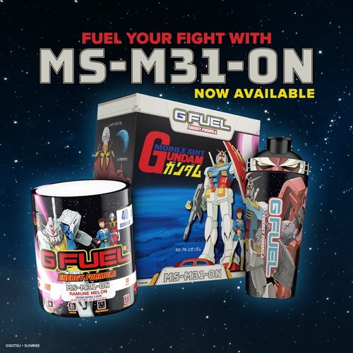 G FUEL MS-M31-0N, inspired by "Mobile Suit Gundam," is available for pre-order at GFUEL.com!