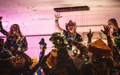 Raine Michaels, Bret Michaels and Jorja Michaels perform during the shoot for Monday Night Football open. Photographer Erin Reid.