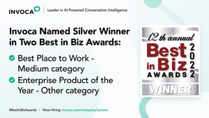 Invoca Wins Silver in Two Categories for the 12th Annual Best in Biz Awards