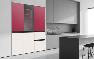 LG refrigerator with MoodUP features Viva Magenta, the Pantone Color of the Year 2023.