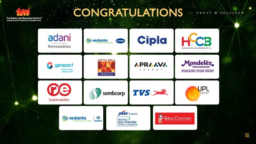 Frost & Sullivan and TERI's Sustainability 4.0 Awards 2022 Honored Companies Excelling in Incorporating Sustainability Practices into their Business Strategy - Vimarsana News