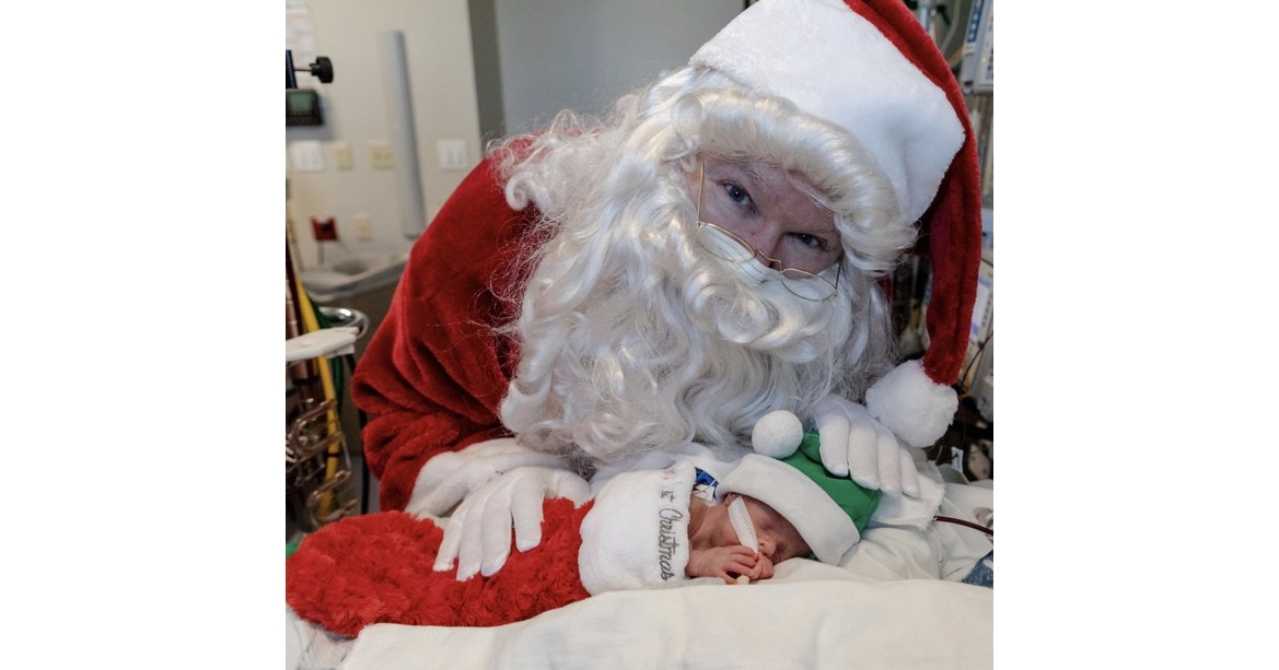 Preemie expected to be born on Christmas Eve will spend Christmas at home following visit from Santa in the hospital