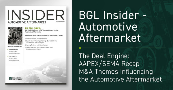 Market conditions have shifted M&A strategies but not overall deal volume, according to an automotive aftermarket industry report released by the Automotive investment banking team at Brown Gibbons Lang & Company (BGL).