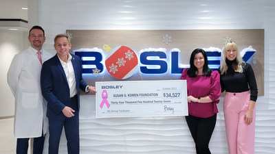 From left to right: Dr. Ken Washenik, Medical Director at Bosley Medical Group; Rob Spurrell, CEO at Bosley; Trish Ellis, National Director at Susan G. Komen; Megan Klink, Regional Vice President at Susan G. Komen.