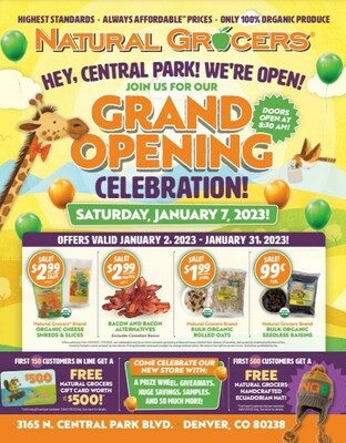 The good4u Crew invites the Central Park community to the opening day festivities. Come discover what makes the Natural Grocers' shopping experience delightful and unique on January 7th, 2023!