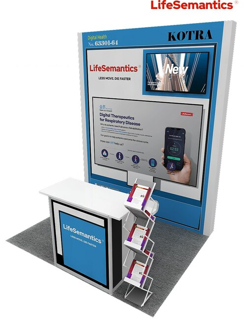 A full view of the LifeSemantics offline booth at CES 2023