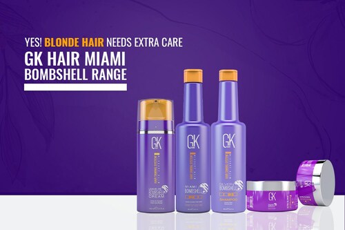Yes! Blonde Hair Needs Extra Care…With GK Hair Miami Bombshell Range