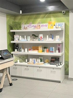 Wellness Corners in ShinyBud Cannabis Co. stores located in Windsor, Stoney Creek, and Ottawa, Ontario offering customers a safe space to learn about cannabis wellness. (CNW Group/Shiny Health & Wellness Corp.)