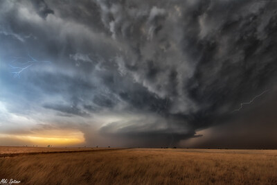 A huge tornado formed west of Texas