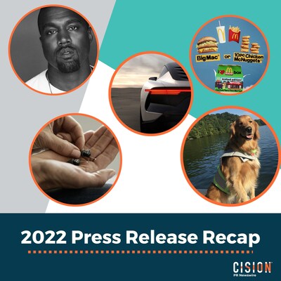 PR Newswire 2022 Press Release Roundup. Photos provided by Parler (https://prn.to/3D0LUZ2); DeLorean Motor Company (https://prn.to/3KldqkY); McDonald's USA, LLC (https://prn.to/3LKLDw4); Sony Electronics, Inc. (https://prn.to/3TjqueL); Pet Poison Helpline (https://prn.to/3fQzXMD).