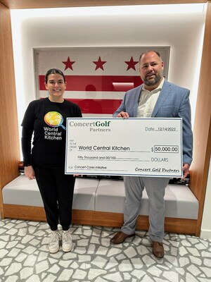 Concert Golf Partners Presents Check to World Central Kitchen