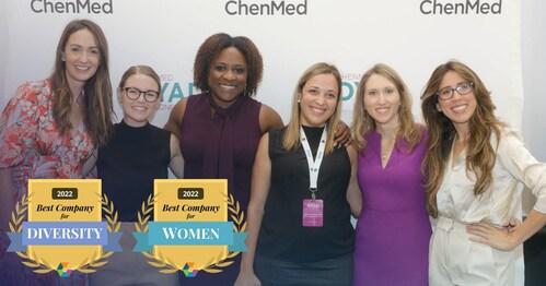 ChenMed's designations reflect the values of its culture. Pictured (left to right): Stephanie Chen, ChenMed Chief Legal and Culture Officer; Madeline Haftel, Director, Operations-Talent Development; Tameka Joseph, M.D., Senior Medical Director, Chen Senior Medical Center 95th St.; Elizabeth Vilches-Olivera, M.D., Reg. Chief Clinical Officer; Jessica Chen, M.D., ChenMed Chief Clinical Officer; Aymara Fernandez De La Vara, M.D., Center Medical Director, Chen Senior Medical Center West Kendall.