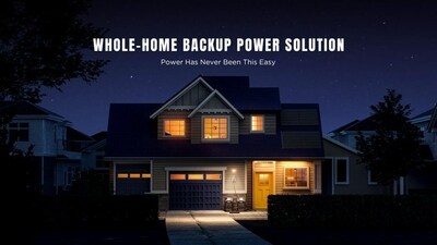 EcoFlow's Whole-home Backup Power Solution providing power for a household during a power outage.