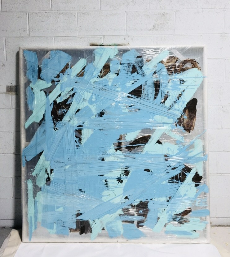 An Artist Considers Beauty and Distraction Through Paintings on Stretchwrap