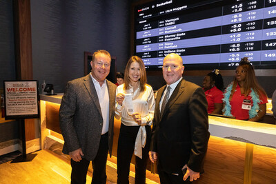 Scott Lokke, General Manager of JACK Cleveland Casino; Christine Hoyer, Chief Development Officer for Special Olympics Ohio; and Chad Barnhill, Chief Operating Officer of JACK Entertainment.