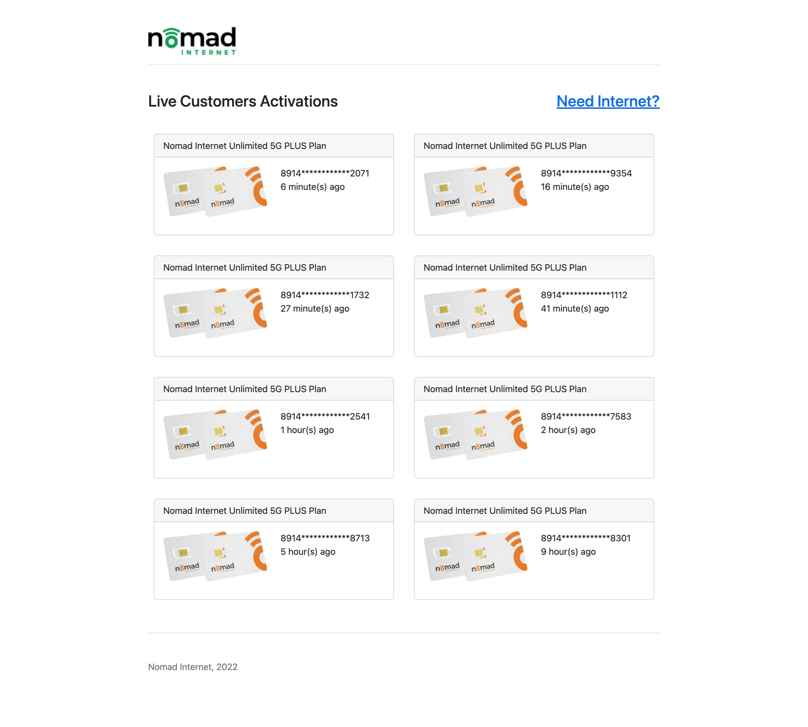 Nomad Internet Pioneers Transparency With Launch of Real-Time Activation Page