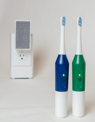Ultra-small RF transmitter can charge multiple toothbrushes, electric shavers and other RF-enabled low-power devices over the air in the bathroom. RF wireless technology enables a fundamental change in the way a bathroom works, eliminating wires around water and hence the chance for electric shock, and eliminating the inconveniences of the electric toothbrush - no more dock to accumulate grime, and no more need for batteries that often corrode from water seeping in.