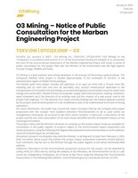 Download Press Release (CNW Group/O3 Mining Inc.)