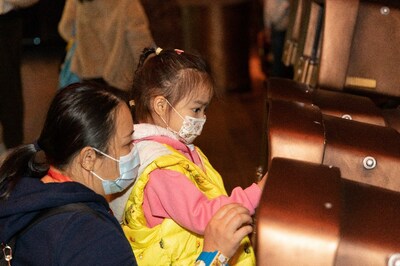 The children and their parents shared family time at the Explorer R Experience Centre