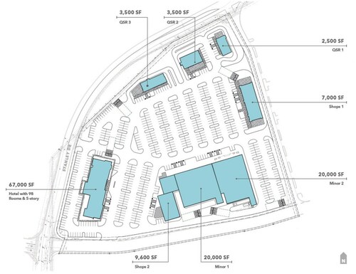 Fernley Promenade will have a 98-room hotel, three quick-service restaurants, three large junior anchors, and 16,000 square feet of shop space.