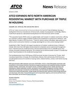 ATCO EXPANDS INTO NORTH AMERICAN RESIDENTIAL MARKET WITH PURCHASE OF TRIPLE M HOUSING (CNW Group/ATCO Ltd.)