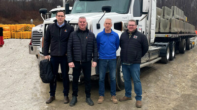 From left to right: James Delamere, CEO Ramudden Canada, Michael Costello, CFO Ramudden Canada, Doug O'Malley, President OBW Equipment and James Wharrie, VP of Operations, OBW Equipment. (CNW Group/Ramudden Canada Inc.)