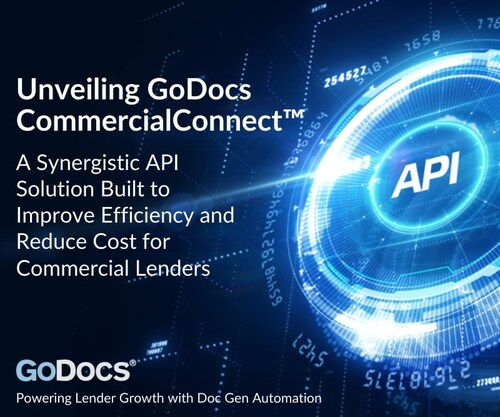 GoDocs CommercialConnect™ - The dynamic data modeling employed by GoDocs delivers a self-guided workflow that asks the right questions at the right time based on the user's response. Out of the box, the API supports hundreds of commercial lending data fields for automating the most complex commercial real estate transactions.