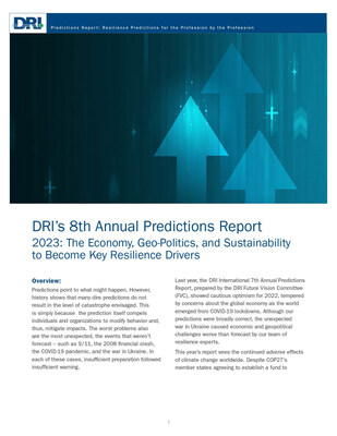 DRI International releases 8th Annual Predictions Report for resilience professionals