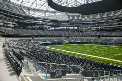 Hellas installed Matrix Helix® synthetic turf, Cushdrain® and RealFill® infill at the home stadium of the Los Angeles Rams and Los Angeles Chargers. The College Football National Championship Playoff game is being played at SoFi Stadium January 9, 2023 as TCU and Georgia square off. TCU has the same turf system installed by Hellas at their Sam Baugh indoor facility.