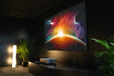 Leica Cine 1, powered by Hisense Laser TV-Technology, is displayed at CES 2023 (PRNewsfoto/Hisense)