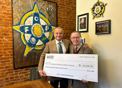 Henry Repeating Arms CEO and Founder Anthony Imperato (left) with National Fraternal Order of Police Executive Director Jim Pasco (right) at the Fraternal Order of Police Government and Media Affairs Center in Washington, D.C.