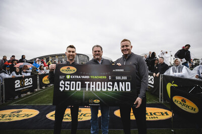 ESPN’s Marty Smith and Kirk Herbstreit took center stage outside SoFi Stadium in Inglewood, CA., to participate in the Eckrich $1 Million Challenge for teachers