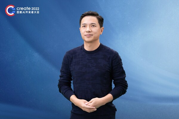 Robin Li, Co-founder, Chairman and CEO of Baidu, speaks at Baidu Create 2022, where he predicted that as the threshold for technology applications continues to lower, creators will usher in a golden decade to artificial intelligence.
