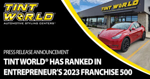 Tint World® Ranked for 10th Consecutive Year Among the Top Franchises in Entrepreneur's Franchise 500®