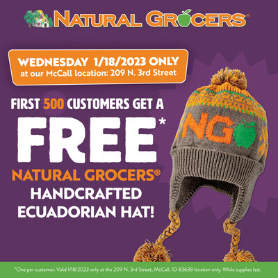 Free Natural Grocers Handcrafted Ecuadorian Hat for the first 500 customers.