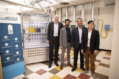 L to R: Deputy Secretary of the U.S. Department of Energy David Turk, South 8 Technologies Co-Founder & Chief Executive Officer Cyrus Rustomji, Co-Founder & Chief Technology Officer Jungwoo Lee, and Chief Commercial Officer Hamid Sayadi