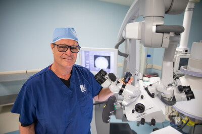 Dr. Robert S. Bray, Jr. with the Zeiss Operating Microscope