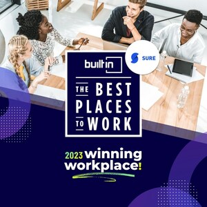 Built In Honors Sure in its Esteemed 2023 Best Places to Work Awards