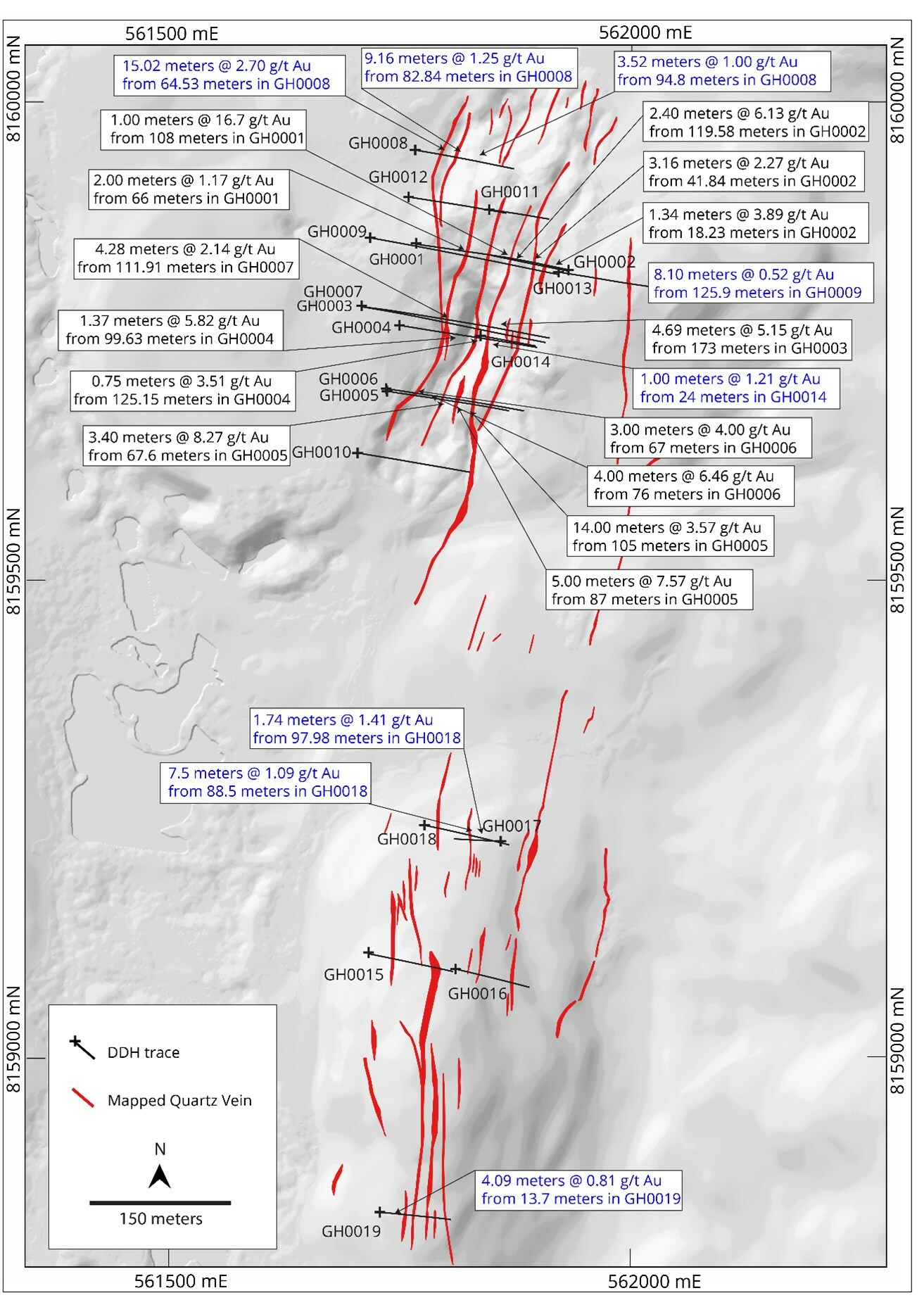 Figure 1: Plan View of Drill Holes (CNW Group/Mantaro Precious Metals Corp.)