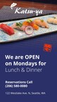 来加入寿司寿司西雅图现在开放的午餐，晚餐服务在周一