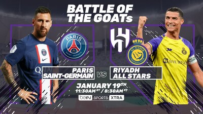 The live soccer match will feature the latest chapter in the historic rivalry between two of the sport's greatest ever players Lionel Messi (PSG) and Cristiano Ronaldo (Al Nassr) 