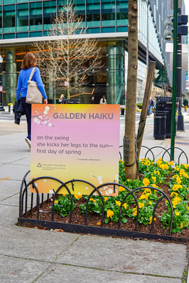 Golden Haiku sign in Washington DC's Golden Triangle Business Improvement District