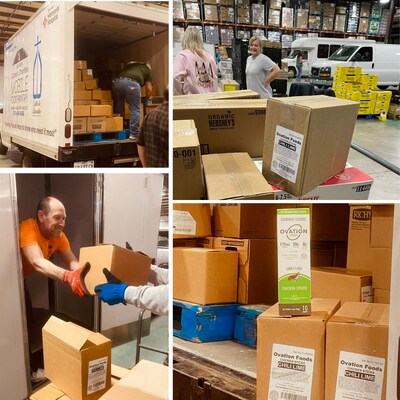 Midwest Food Bank distributing 37,000 Ovation Foods nutritious protein sticks to those in need.