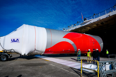 Decatur, Ala., (Jan. 13, 2023) The United Launch Alliance (ULA) Vulcan Certification-1 (Cert-1) booster is transported from ULA's Rocket Factory in Decatur, Ala., to R/S RocketShip to begin its journey to the launch site at Cape Canaveral Space Force Station, Fla., ahead of its first launch in 2023.
Photos by United Launch Alliance