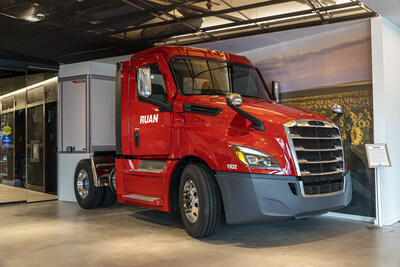 A truck from Ruan Transportation greets visitors to ATA's new Washington headquarters.
