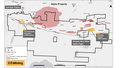 Figure 2: 2023 Planned Drilling for Alpha (CNW Group/O3 Mining Inc.)