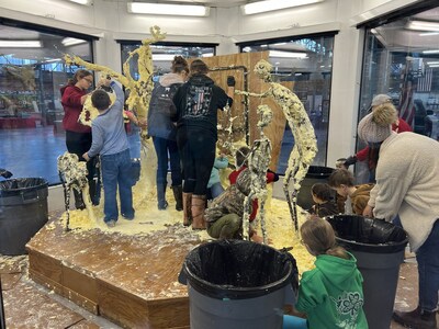 Reinford Farms and the Friendship Community 4-H Club of Dauphin County in Pennsylvania dismantled the 1,000-pound sculpture Sunday, January 15th at the Pennsylvania Farm Show Complex and Expo Center.