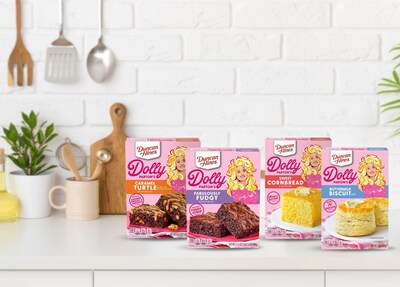 Duncan Hines has introduced four new Dolly Parton baking mixes – Buttermilk Biscuits, Cornbread, Fabulously Fudgy Brownies and Caramel Turtle Brownies - inspired by her favorite recipes. Duncan Hines is a brand of Conagra Brands, Inc.